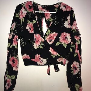 Rue21 Floral Tied Shirt